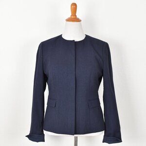 Hugo Boss Jalesana Hidden Button Wool Blazer Navy - 10